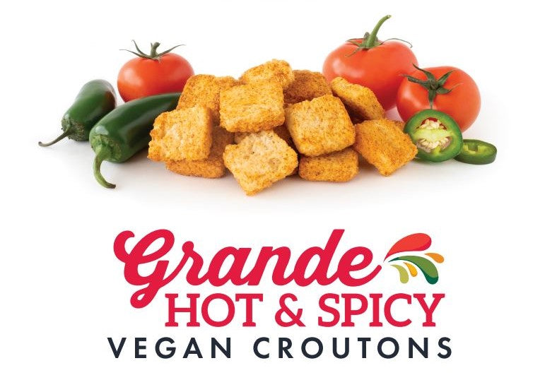 elizabeth's food company all natural baked snacks grande hot and spicy vegan croutons snack 